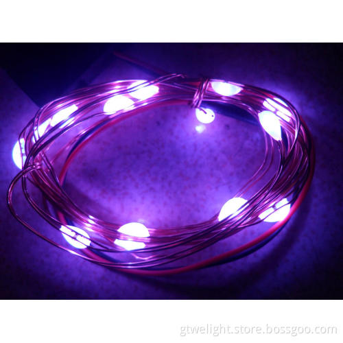 Copper Strape Light LEDs Power by Button Batteries